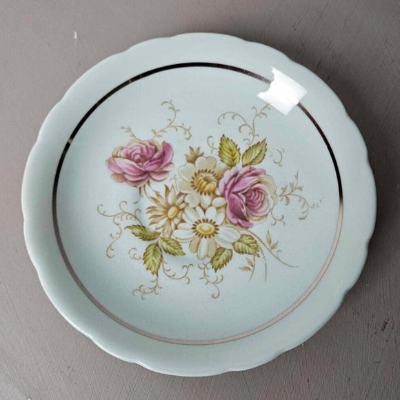 Rare Paragon Aqua Blue/Green Tea Cup and Saucer, Pink Roses, 1930s - Picture 9 of 9